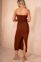 Ezra Chocolate Bandeau Midi Dress