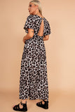 Faelynn Leopard Print Open Back Dress