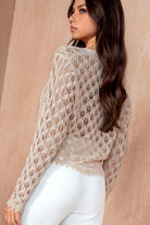 Faith Taupe Crochet Cardigan