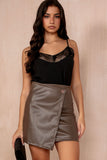 Fay Chocolate Leather Look Skirt