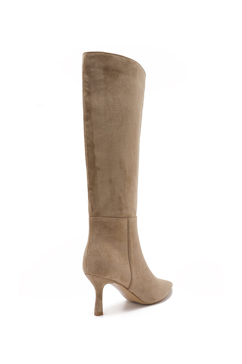 Faye Stone Suedette Knee High Boots