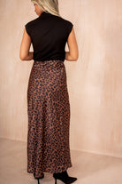 Felicity Leopard Print Satin Maxi Skirt