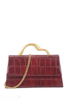Felis Wine Croc Print Detachable Chain Bag