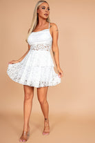 Fenix White Lace Tiered Dress