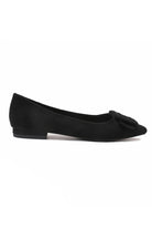 Fern Black Suedette Buckle Flat Shoe
