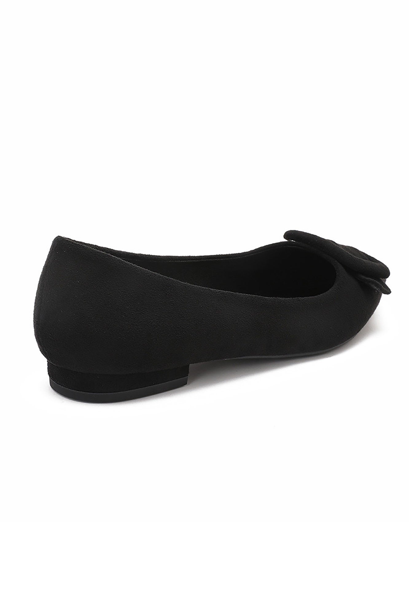 Fern Black Suedette Buckle Flat Shoe