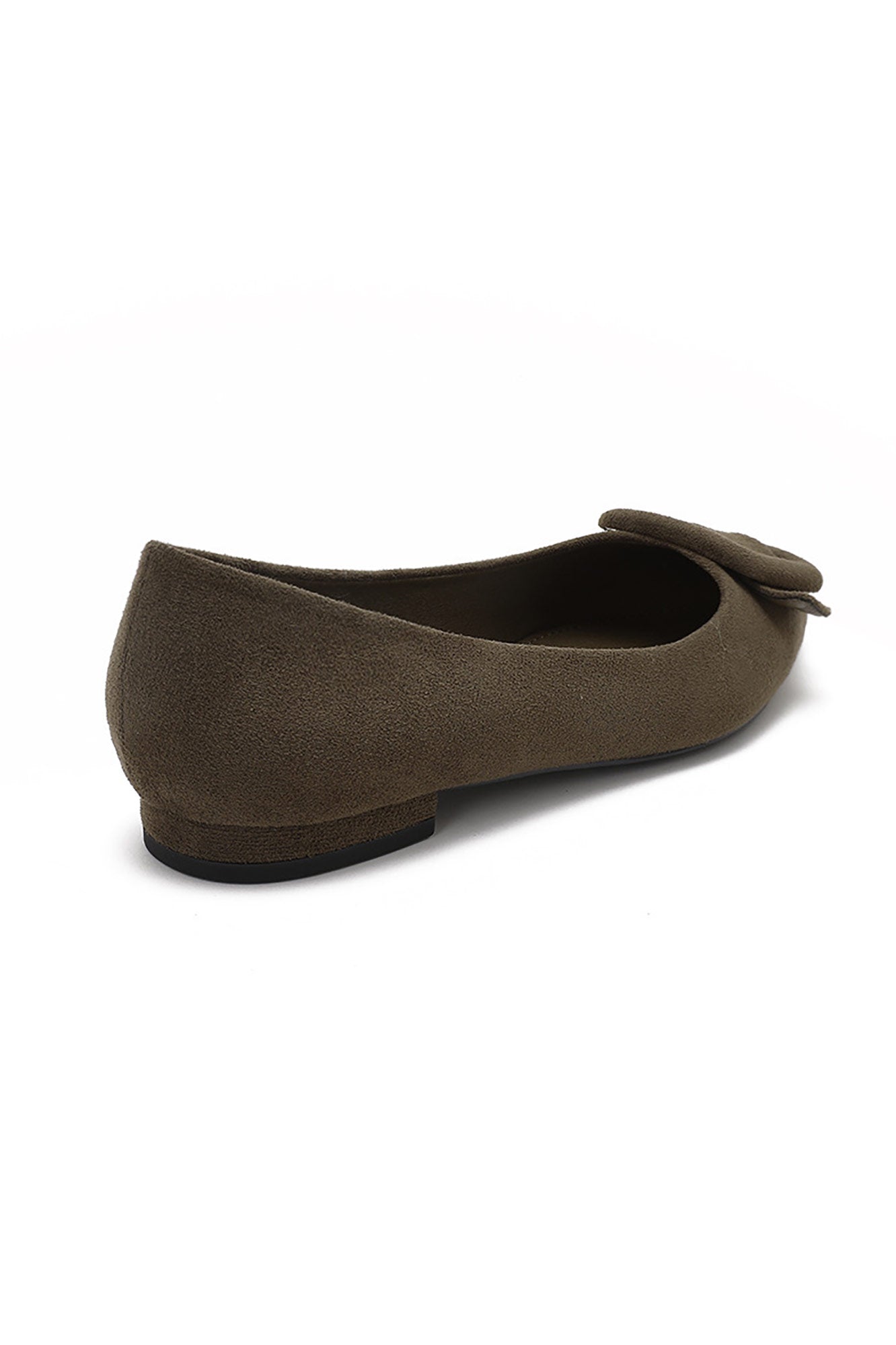 Fern Brown Suedette Buckle Flat Shoe
