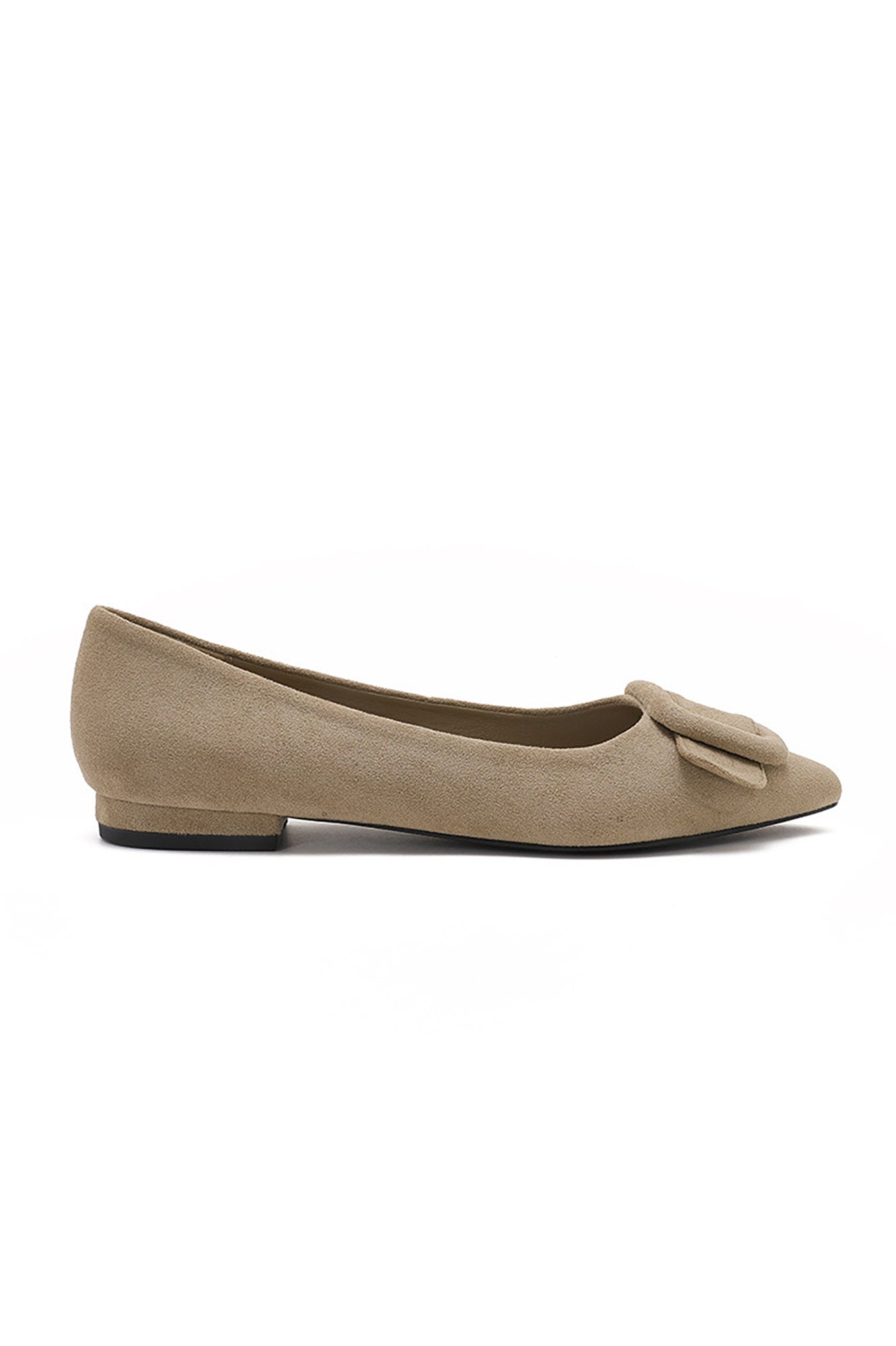 Fern Camel Suedette Buckle Flat Shoe