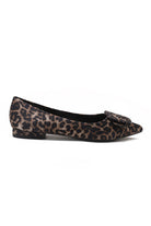 Fern Leopard Satin Buckle Flat Shoe
