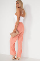 Fern Peach Linen Trousers