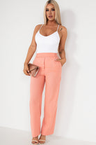 Fern Peach Linen Trousers