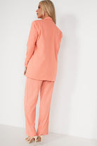 Fern Peach Linen Trousers