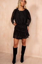 Fernanda Black Lace Frill Dress