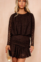 Fernanda Chocolate Lace Frill Dress