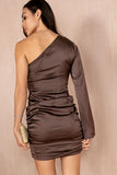 Fernanda Chocolate Satin Dress