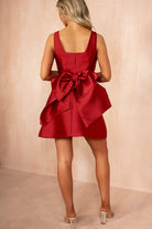 Feyre Berry Bow Detail A Line Dress