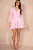 Fia Baby Pink Chiffon Wrap Dress