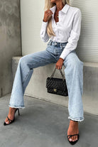 Finley Light Blue Acid Wash Straight Leg Jeans