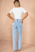 Finley Light Blue Acid Wash Straight Leg Jeans