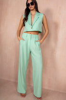 Fionn Mint Cropped Blazer Co-Ord