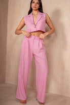 Fionn Pink Cropped Blazer Co-Ord