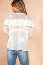 Fiorella Cream Chiffon Ruffle Blouse