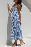 Flavia Blue Floral Midi Dress