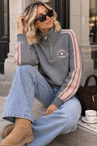 Florencia Grey Knit 'Los Angeles' Half Zip Jumper