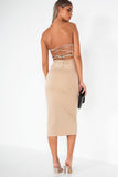 Florenz Stone Slinky Bandeau Dress