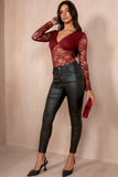 Floretta Burgundy Lace Bodysuit