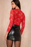 Floretta Red Lace Bodysuit