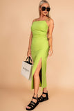 Florie Lime Green Tie Back Dress