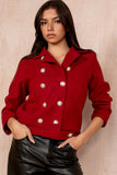 Florinda Burgundy Double Breasted Jacket