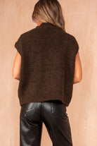 Floris Chocolate Knit Sleeveless Jewel Jumper