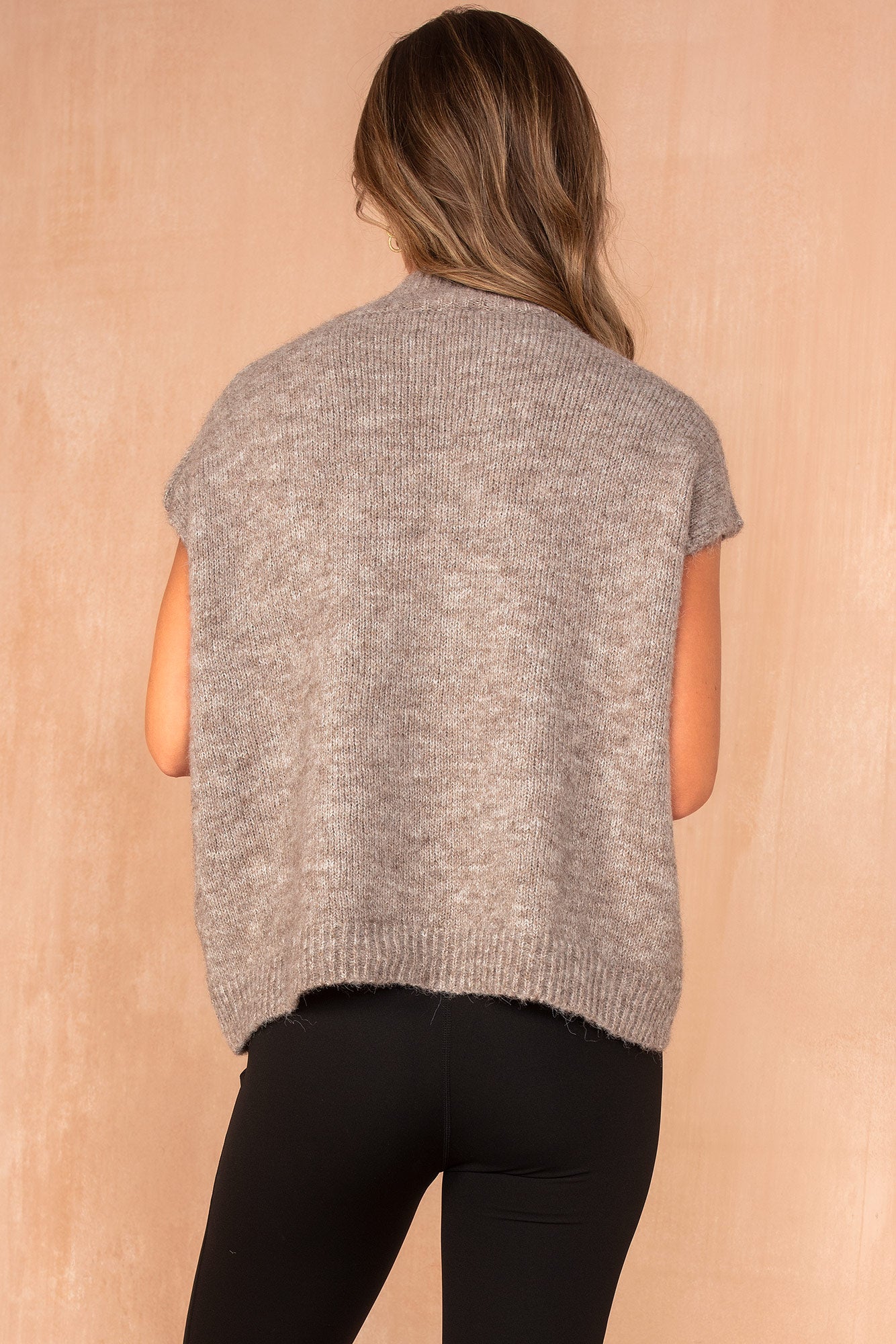 Floris Taupe Knit Sleeveless Jewel Jumper
