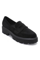Francena Black Suedette Chunky Loafers