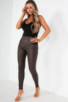 Freda Chocolate Wax Leggings