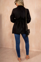 Frida Black Faux Suede Blazer