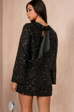 Gabriela Black Sequin Bow Dress