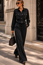 Gabrielle Black Cinched Waist Co Ord