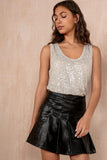 Gabrielle Champagne Sequin Top