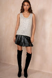 Gabrielle Champagne Sequin Top