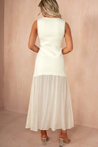 Gail Cream Knit Sleeveless 2 in 1 Maxi Dress