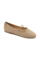 Gail Nude Lace Up Ballet Pumps