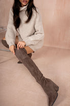 Gala Chocolate Suedette Over The Knee Boots