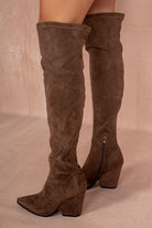 Gala Chocolate Suedette Over The Knee Boots