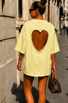 Gayel Soft Yellow Cut Out T-Shirt