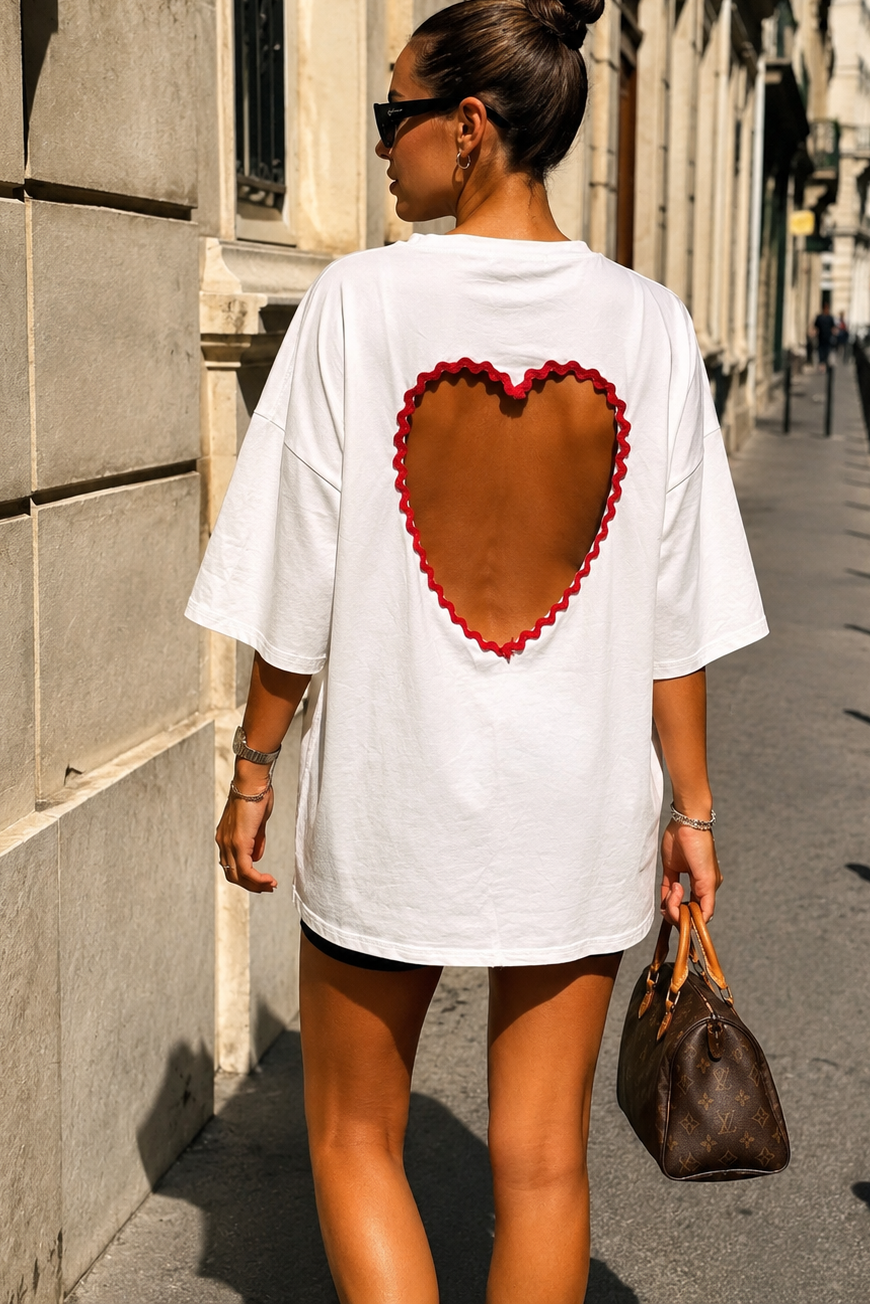 Gayel White Cut Out T-Shirt
