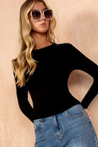 Gayle Black Long Sleeve Top