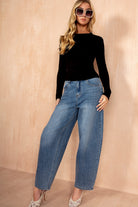 Gayle Black Long Sleeve Top